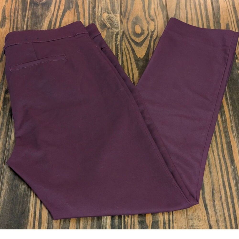 Chaps Women's Burgundy Plum Straight Leg Dress Pants Size 12